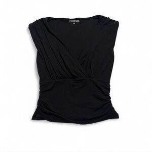 Abercrombie & Fitch Black Wrap Blouse